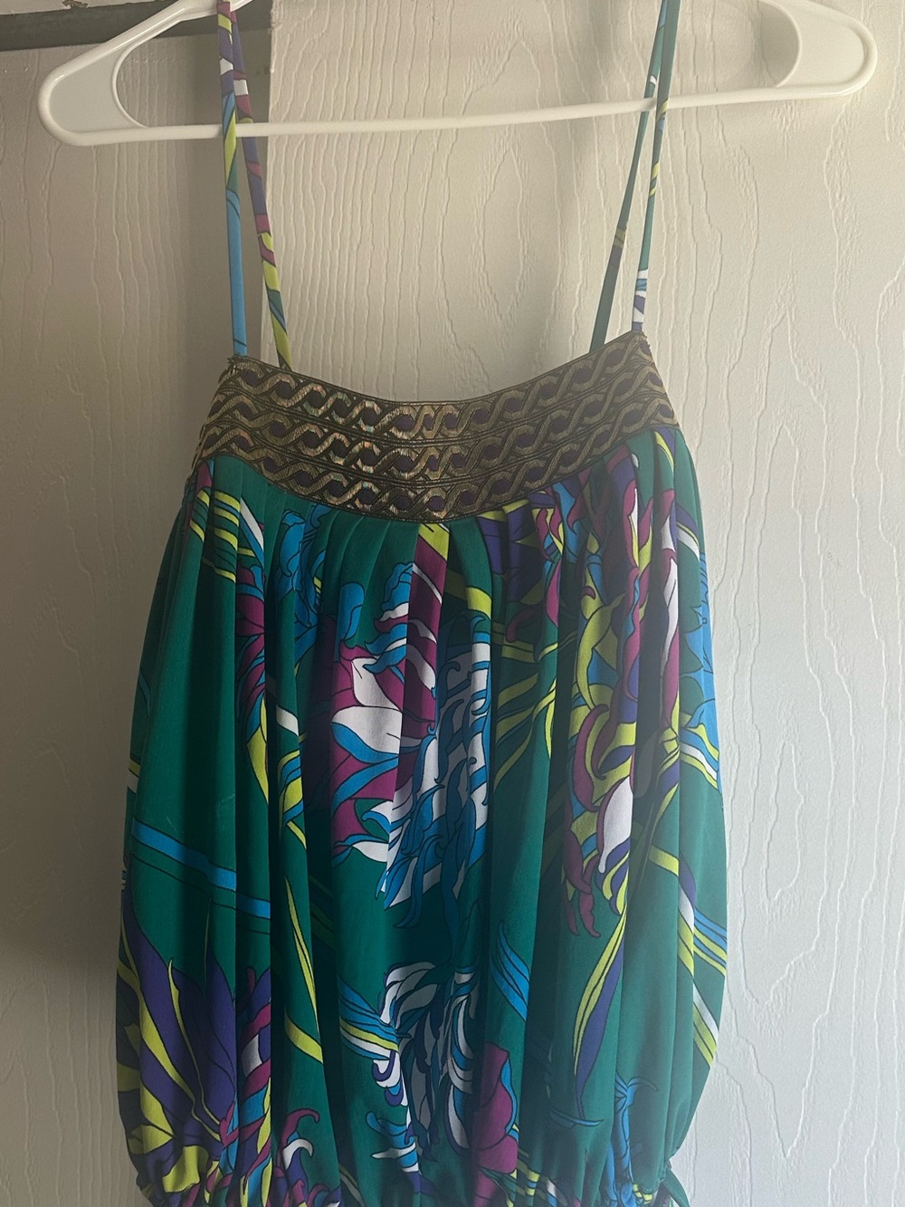 Moda International Teal Abstract Print Top. Free mystery top with purchase